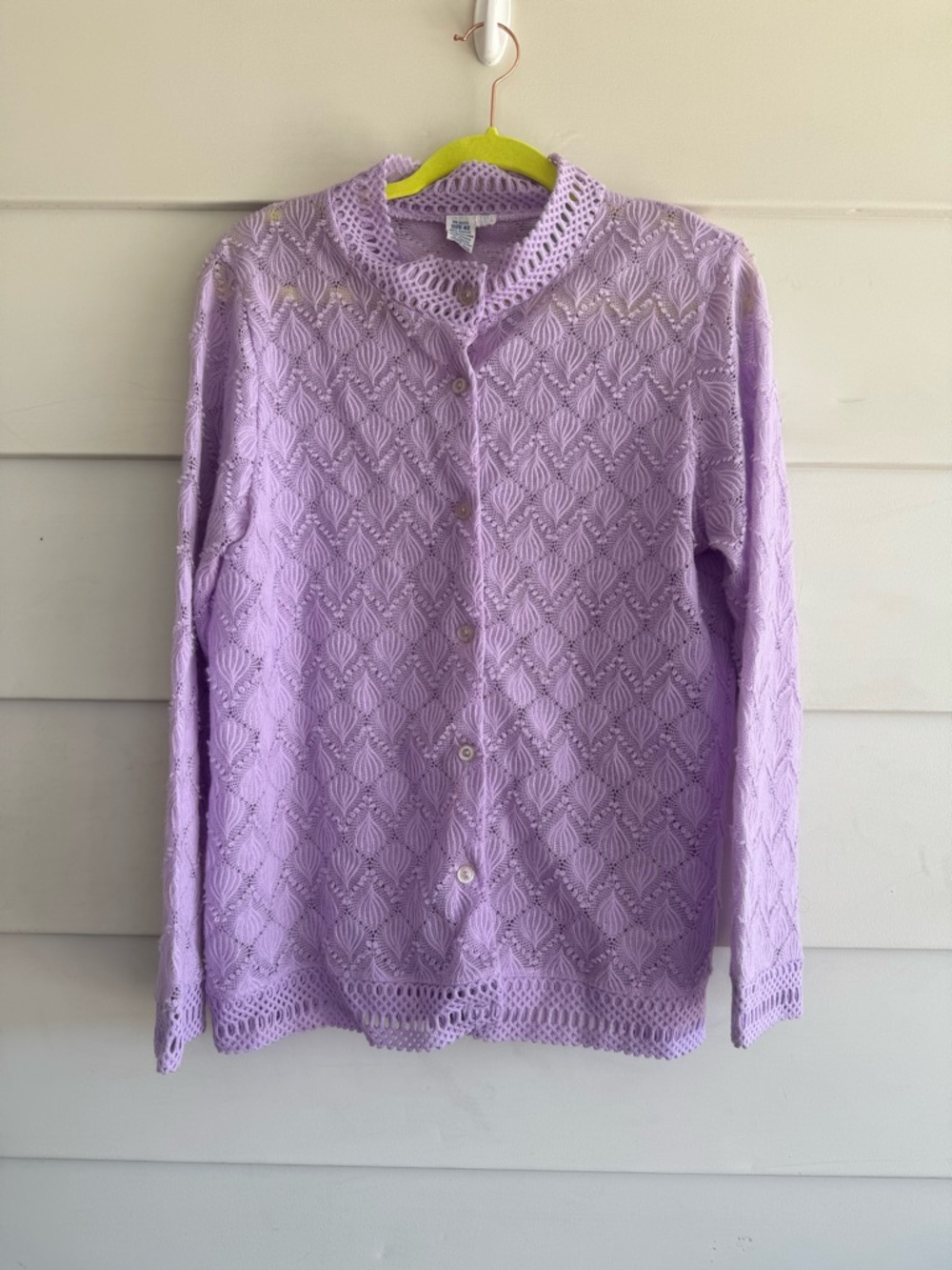 Vintage Lilac Button Front Women’s Sweater Cardigan 42